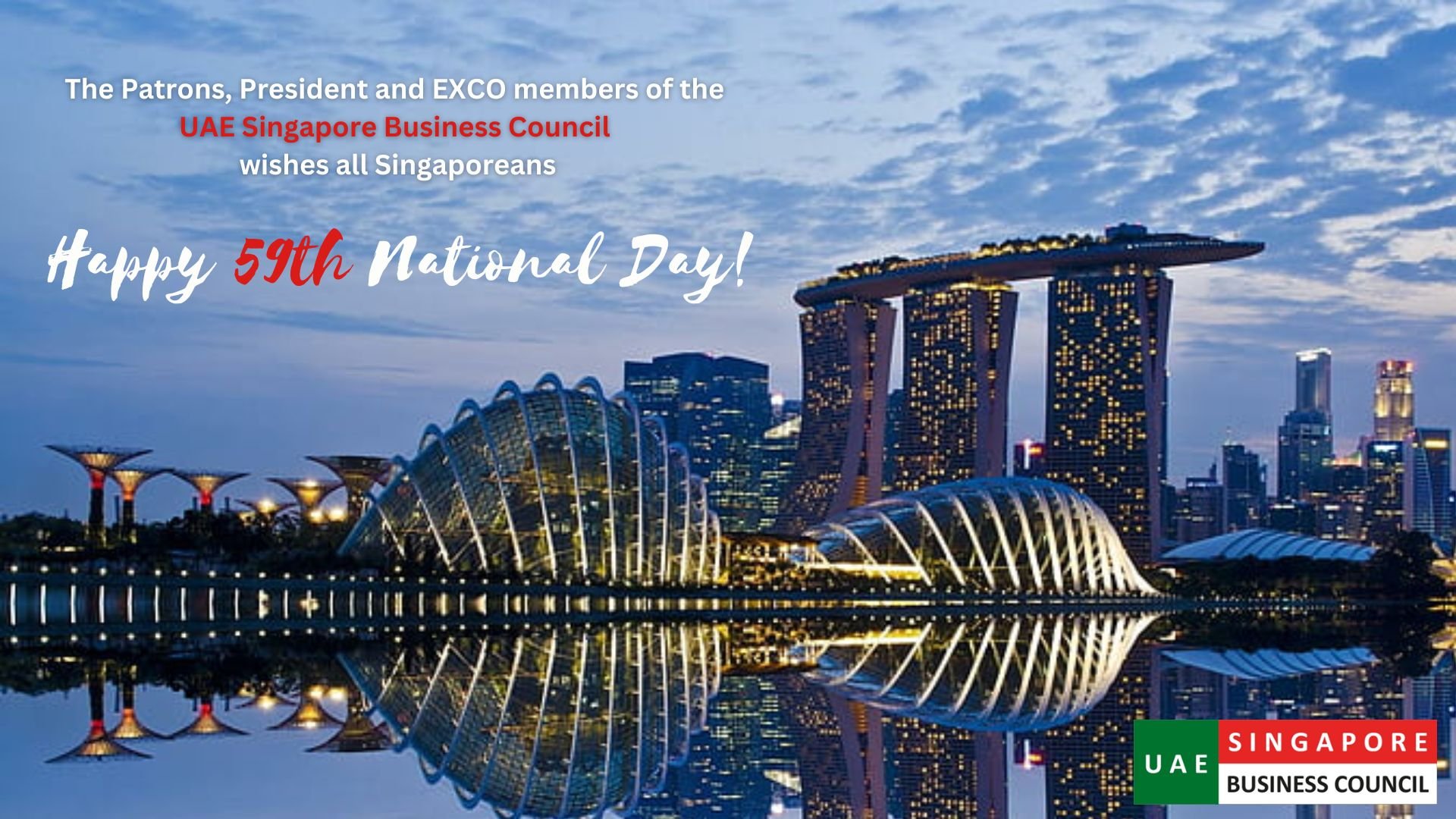 Happy 59th National Day, Singapore! Here's to many more years of growth and success together!