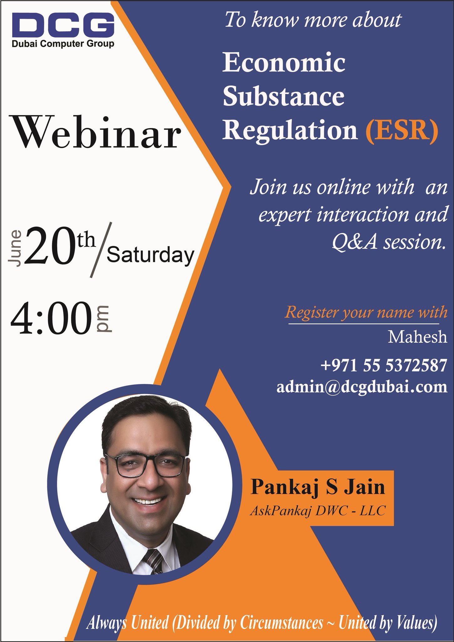 DCG Webinar on Economic Substance Regulation (ESR)